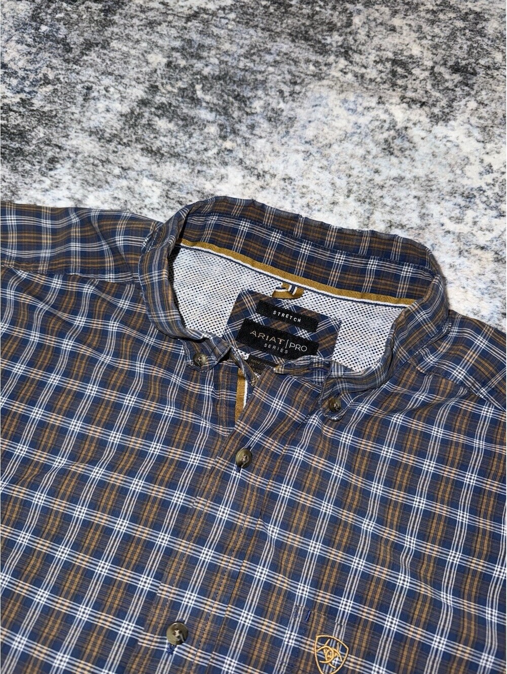 Ariat Pro Series Mens XL Stretch Plaid Long Sleeve Button Shirt Western